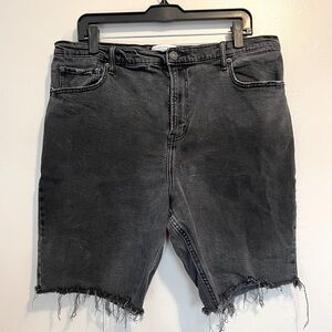 Abercrombie & Fitch Denim Cut Off Extra High Rise Black Jean Shorts